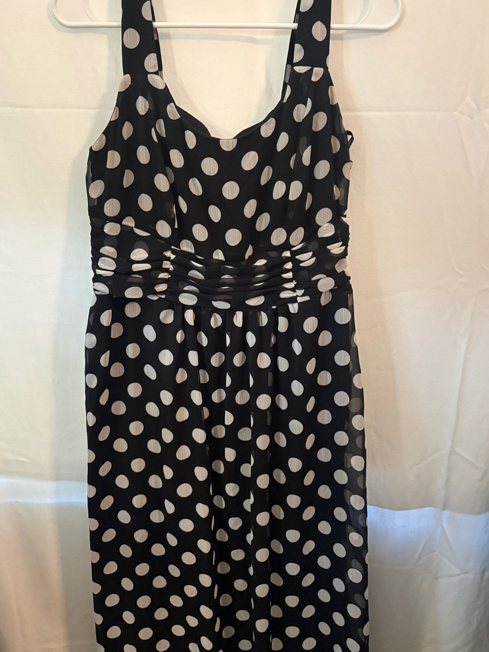 Dana Kay Black and White Polka Dot Midi Dress